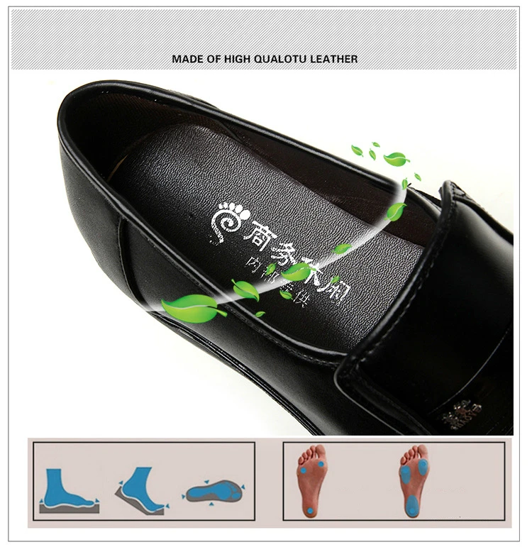 MULUHU/Мужская обувь, кожаная модельная обувь, деловая, офисная, нескользящая, мужская обувь, модные лоферы, высокое качество, черный цвет, размер 38-44