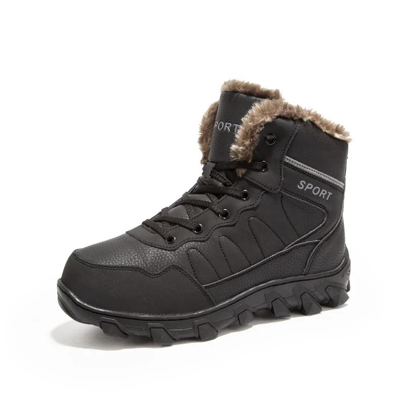 

Thestron Male Shoes Snow Boots Men Plus Size 45 46 Black Brown Men Boots Winter with Fur 2018 New Warm Waterproof Comfortable