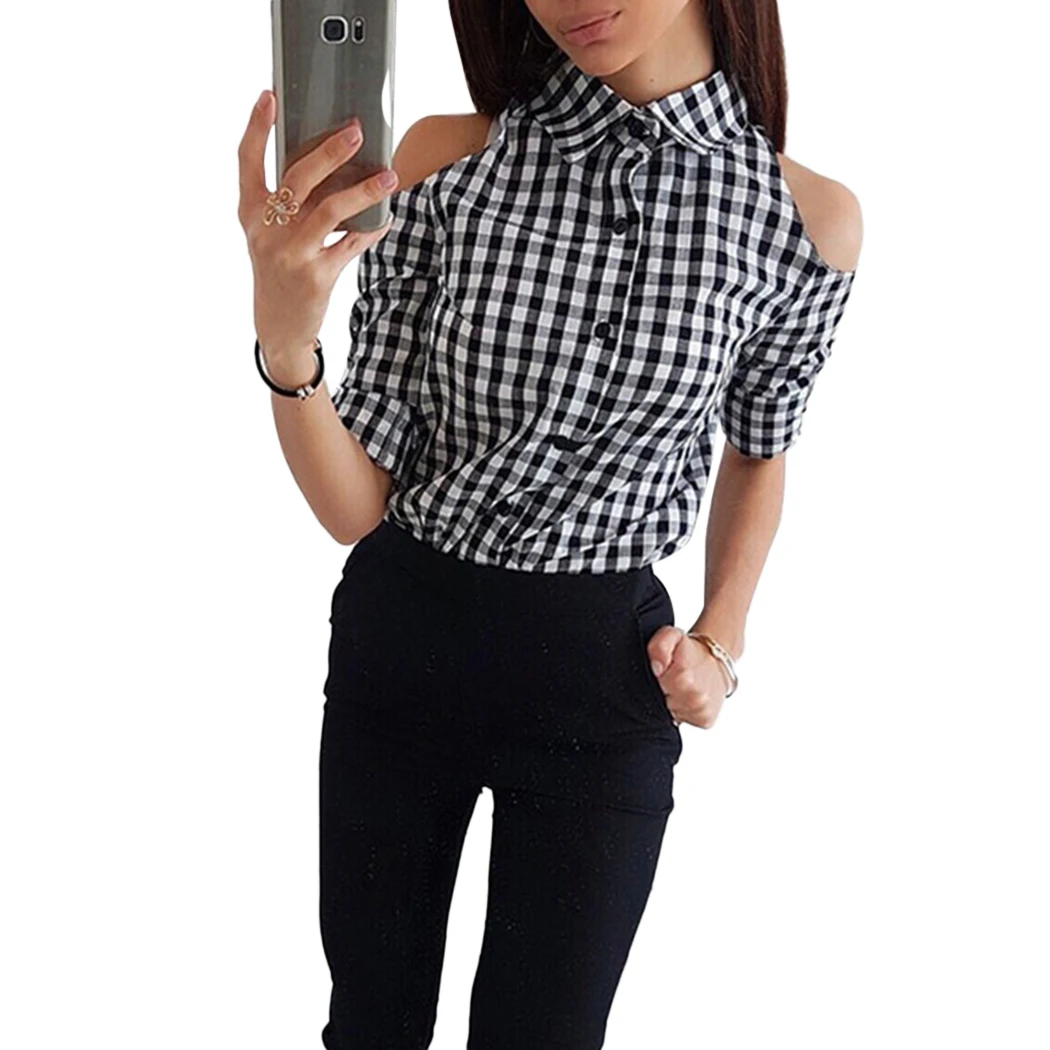 blusa a cuadros mujer