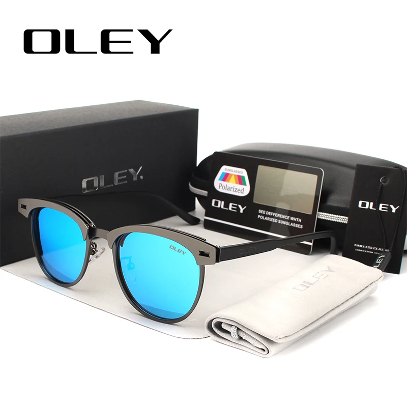 OLEY ретро круглые мужские солнцезащитные очки Брендовые дизайнерские wo Мужские поляризационные солнцезащитные очки защитные очки для вождения gafas de sol Y9800