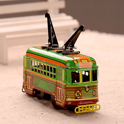 Retro Mini Tour Buses Clockwork Toys Adult Coffection Craft Classic