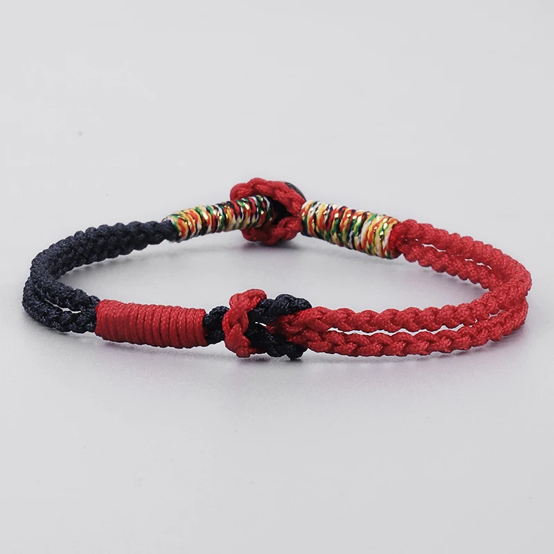 Tibetan Monk Hand Braided Knots Lucky Rope bracelet women Coconut shell