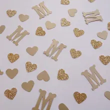 Пользовательский начальный или номер блестящие конфетти сердце свадебный душ Декор приемный стол Декор скрапбук конфетти