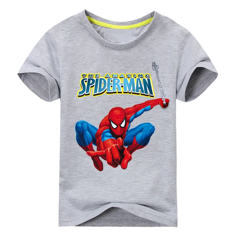 Детские летние футболки с 3D принтом «Человек-паук» Детская одежда футболки из хлопка с короткими рукавами для мальчиков и девочек, футболки для малышей DX033