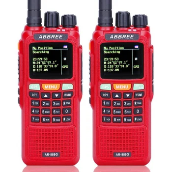 

2pcs Abbree AR-889G 10W Walkie Talkie GPS SOS Night Backlight Duplex cross band Repeater Dual Band Dual Receiving Ham CB Radio