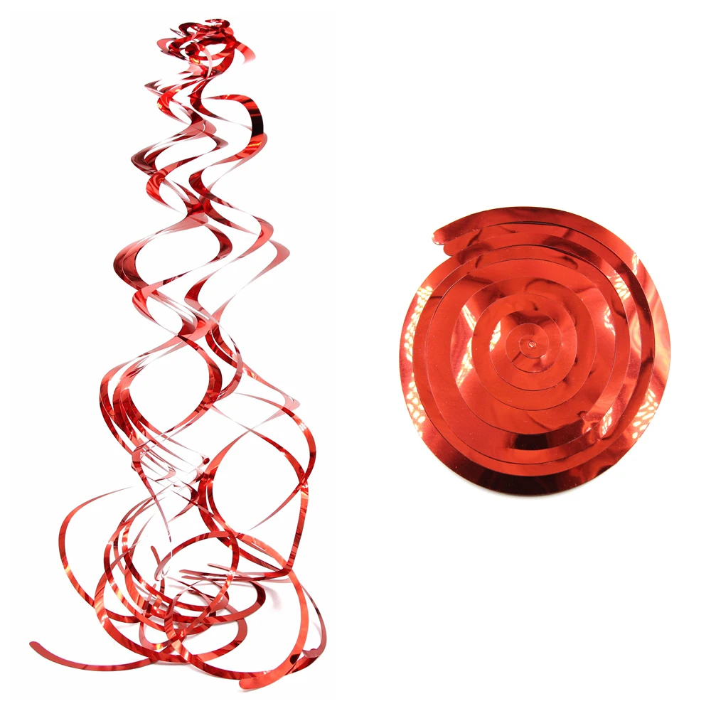 6 шт 20 цветов спиральный орнамент DIY металлический кулон Подвеска детский душ свадебное украшение день рождения декоративные украшения на вечеринку - Цвет: Bling-Red