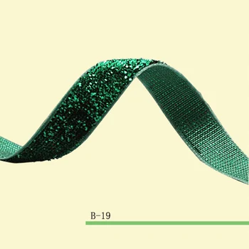 

1.5inch Glitter Velvet Ribbon Emerald Metallic Velvet Ribbon Sparkle Ribbon