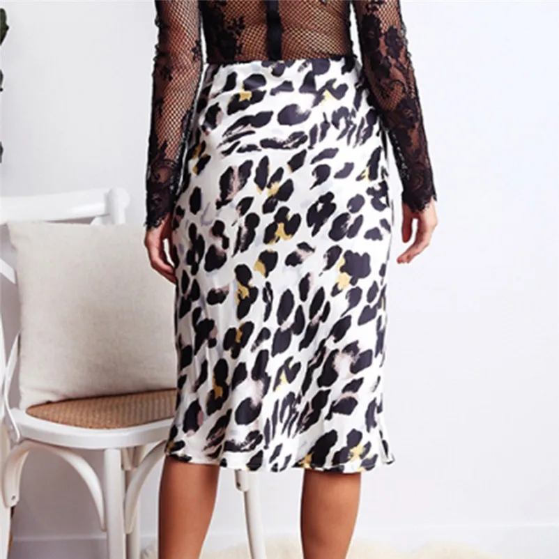 NEW Fashion 2018 style skirts womens Leopard Print High Waist Lady Sexy Casual Cocktail Club Long Skirt Femme Saia S28#N (6)