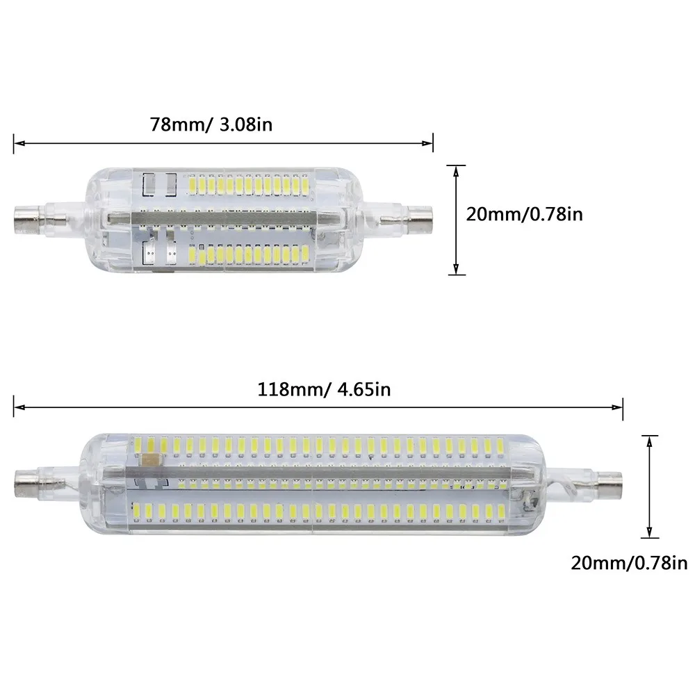 Силиконовый R7S светодиодный светильник переменного тока 220 в 240 В кукурузная лампа 78 мм 118 мм светильник SMD 3014 лампа 10 Вт 15 Вт Замена галогенов Bombillas 360 градусов