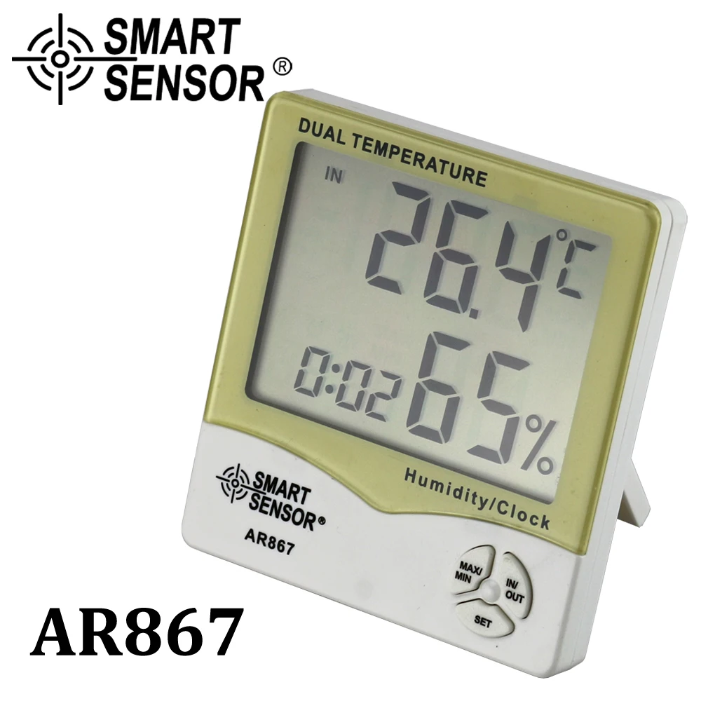 

LCD Digital Hygrometer Thermometer Humidity Temperature Meter Weather station indoor outdoor store function Wet&Dry clock Alarm