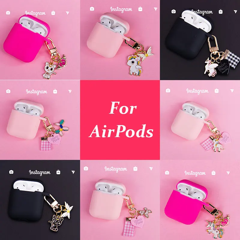

Cute Unicorn Silicone Case for Apple Airpods Case Accessories Bluetooth Earphone Headphone Protective Cover Decorative Box Bag