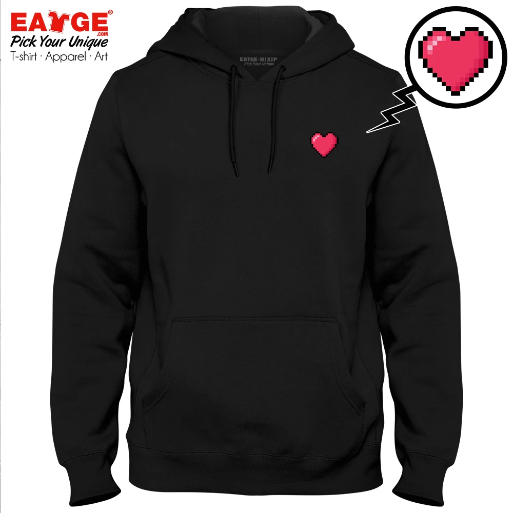 

I Have A Unique Pixel Heart Fleece Hoodies Bit Art Novelty Geek Programmer Skate Pop Style Punk Fashion Women Men Sweatshirts