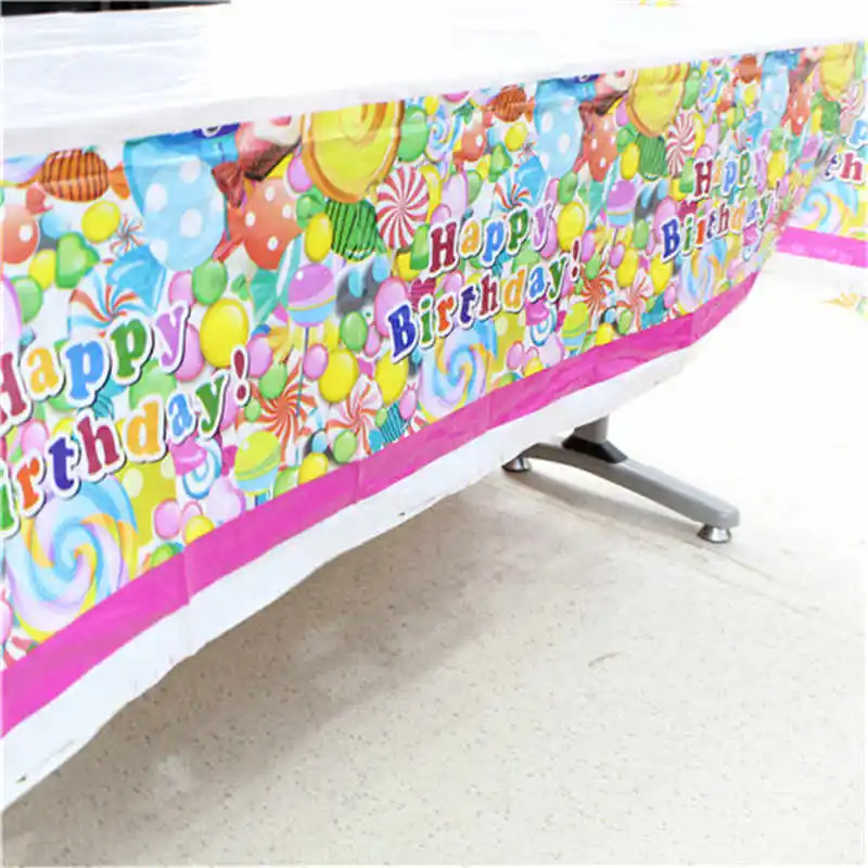 

1pc/set tablecloth party birthday event disposable tableware holiday happy birthday theme candy theme supplies