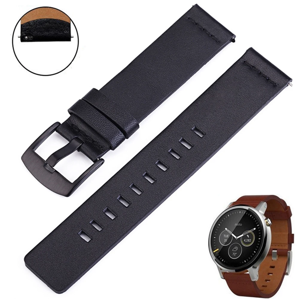 

New 24mm 22mm 20mm Genuine Leather Band Watch Strap Wristband Belt with Quick Release Pins