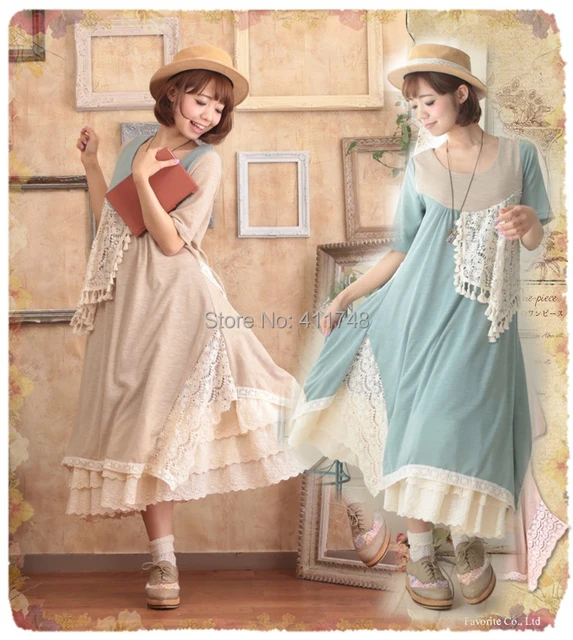 Buy Mori Girl Cotton Lace Crochet Dress Loose Robe