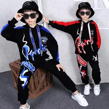 Детские весенние комплекты из 2 предметов костюм с героями мультфильмов для мальчиков комплект для мальчиков: толстовка+ штаны-шаровары для бега vetement garcon, для детей 10, 12, 14 лет