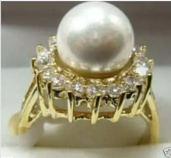 

Free shipping HOT Vogue white shell pearl Jewelry ring size 7#-8#-9#