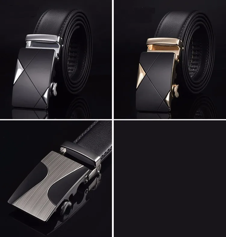 [DWTS]Belt Male Genuine Leather Strap Belts For Men Top Quality Automatic Buckle black Belts Cummerbunds cinturon hombre Sadoun.com
