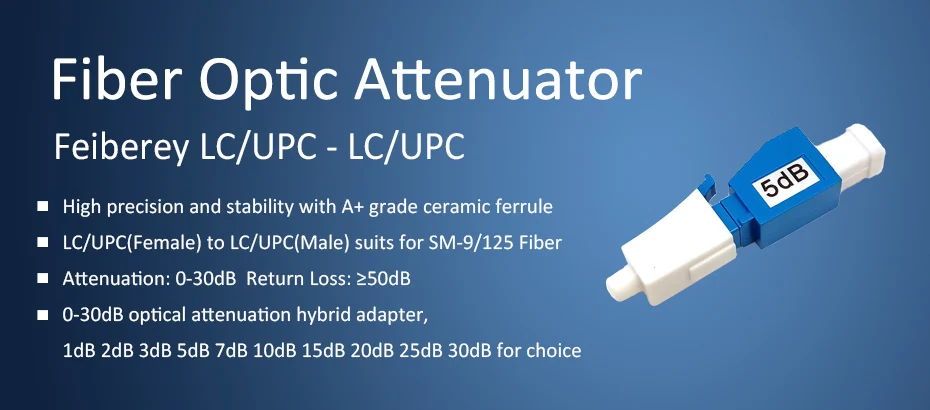 5 шт./пакет LC/UPC 1-30dB оптический аттенюатор одномодовый Женский к мужчине Волоконно-оптический LC оптический аттенюатор одномодовый