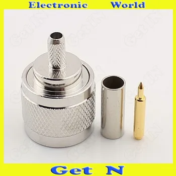 

100pcs N-C-J3 RF Coax Full-Copper Connector Compression Snap-Seal Connector for Antenna Jack with Screw Thread Inner-Pin