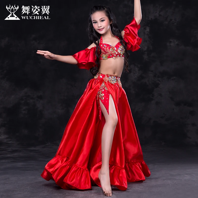 New Fashion high quality Ruffle sleeve sexy Children belly dance 4pcs