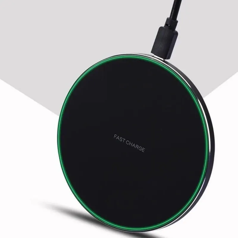 

QC 3.0 Qi Wireless Charger Ultra-Thin Quick Wireless Charger Round Fast Charging Pad for Samsung Galaxy S8 S7 Edge Note 8