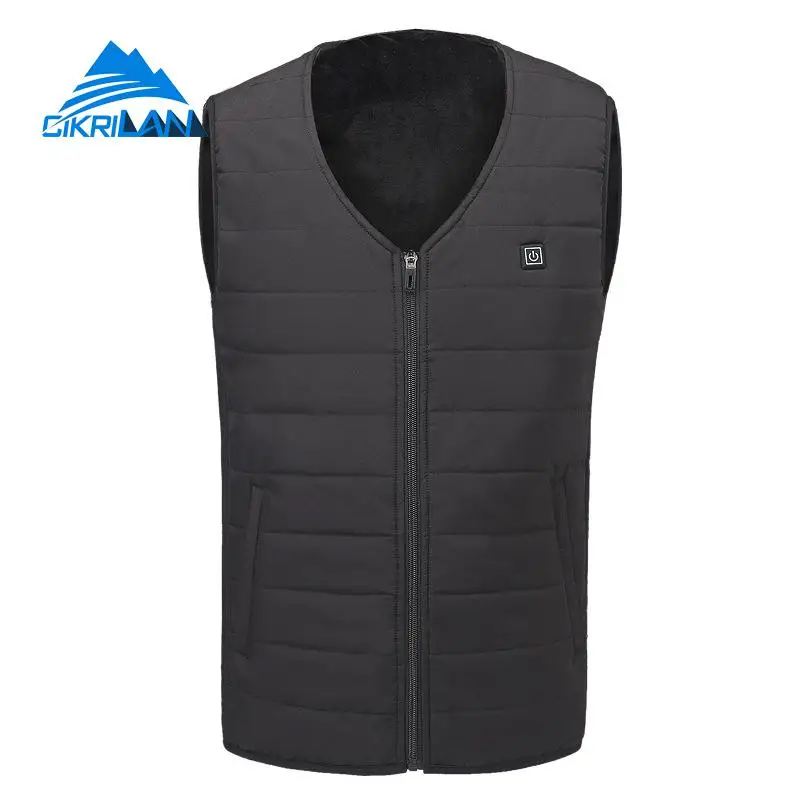 Mens Winter Outdoor Hiking Trekking Quilted Insulated Heated Vest Warm