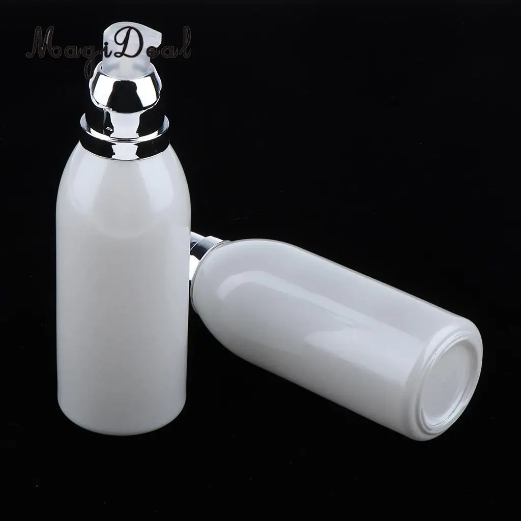 2pcs Empty Glass Lotion Cosmetic Face Cream Bottles Pump Bottle Dispenser 30ml / 100ml