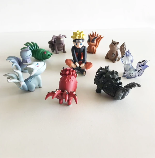 10pc sset Anime Naruto Figurine Uzumaki Naruto And Bijuu PVC Action Figure Collection Model Toys  (12)