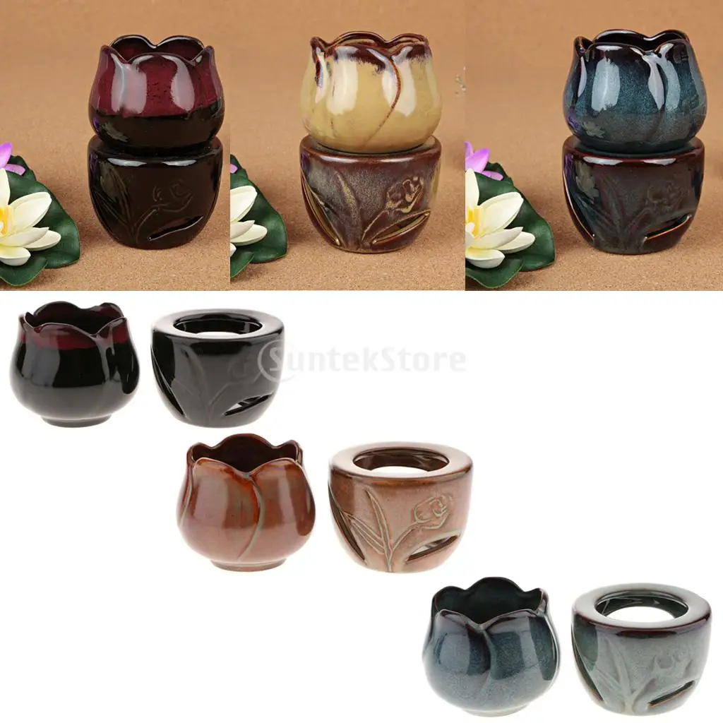 

Home Decor Tulip Incense Burner Fragrance Oil Wax Warmer Holder Candle Holder