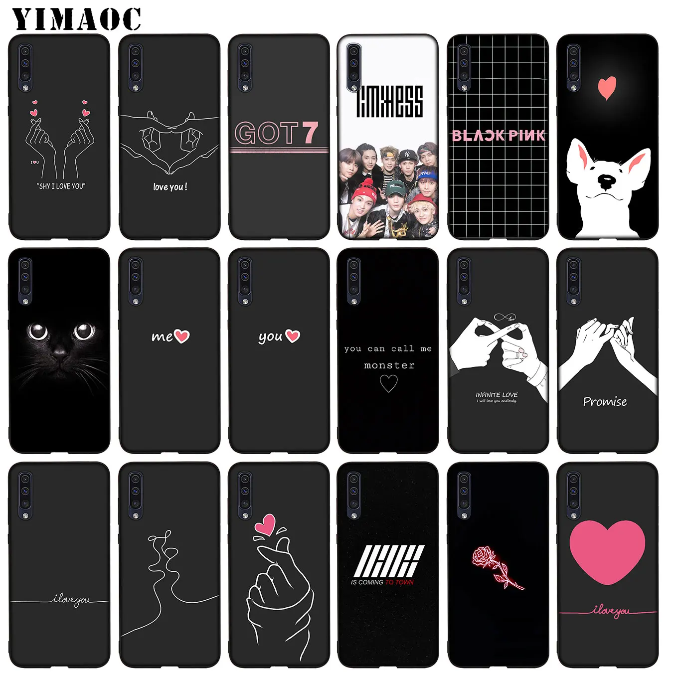 

kpop Heart Drawing Love on the finger Pull hook Soft Case for Samsung Galaxy A70 A60 A50 A40 A30 A20 A10 A50S A30S A20S A10S