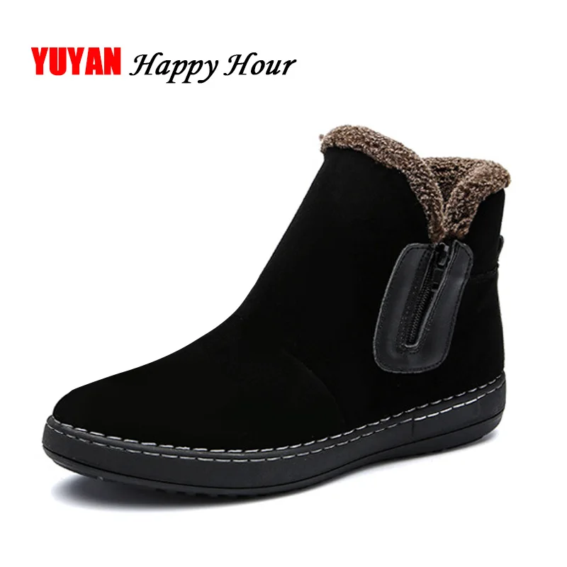

Snow Boots Men Winter Shoes Suede Leather Chelsea Boots Warm Plush for Cold Winter Men's Boots Male Brand Ankle Botas A187