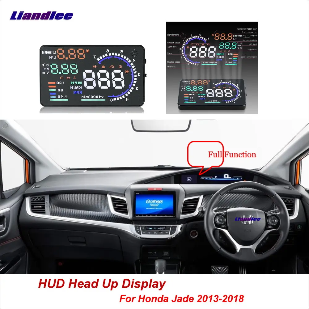 Liandlee полнофункциональный автомобильный HUD Дисплей для Honda Jade 2013 2018 безопасный