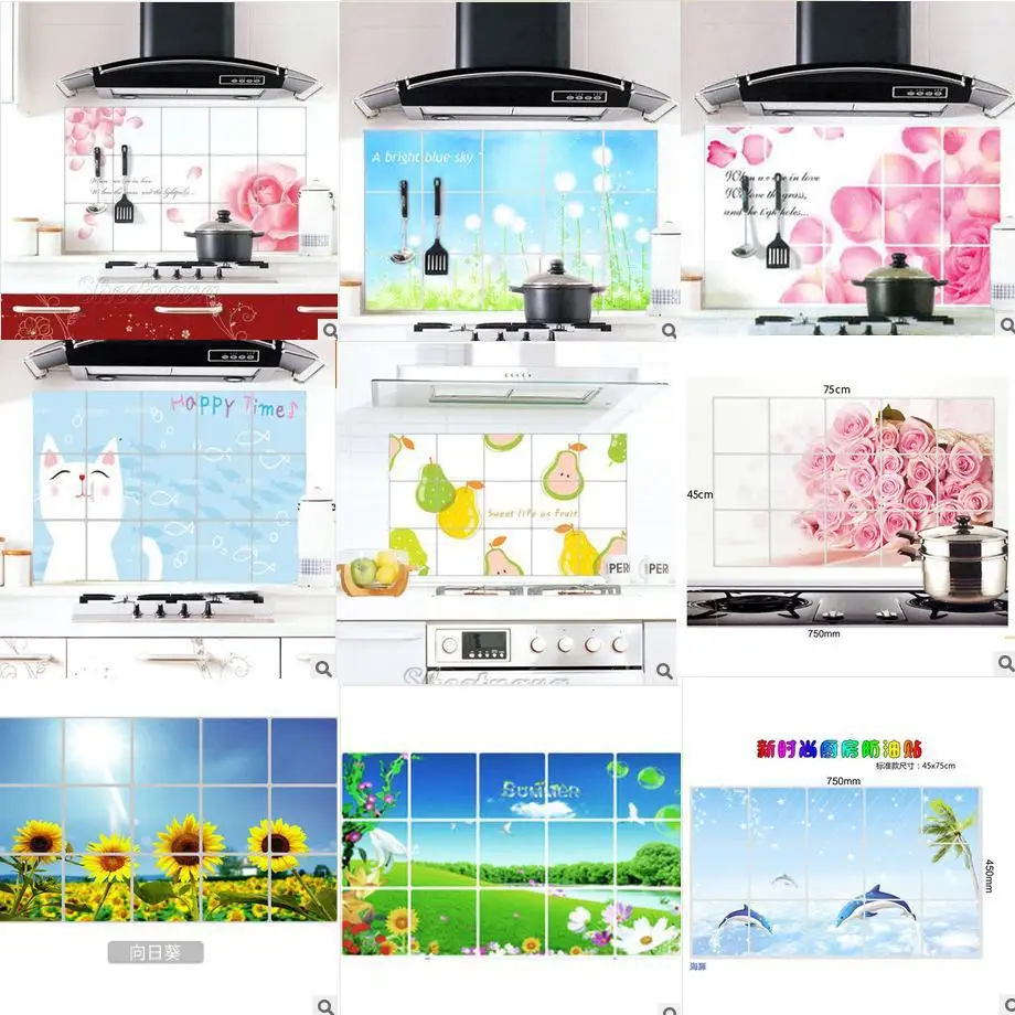 

Free shipping 2015 Creative Kitchen wall stickers oil wall stickers