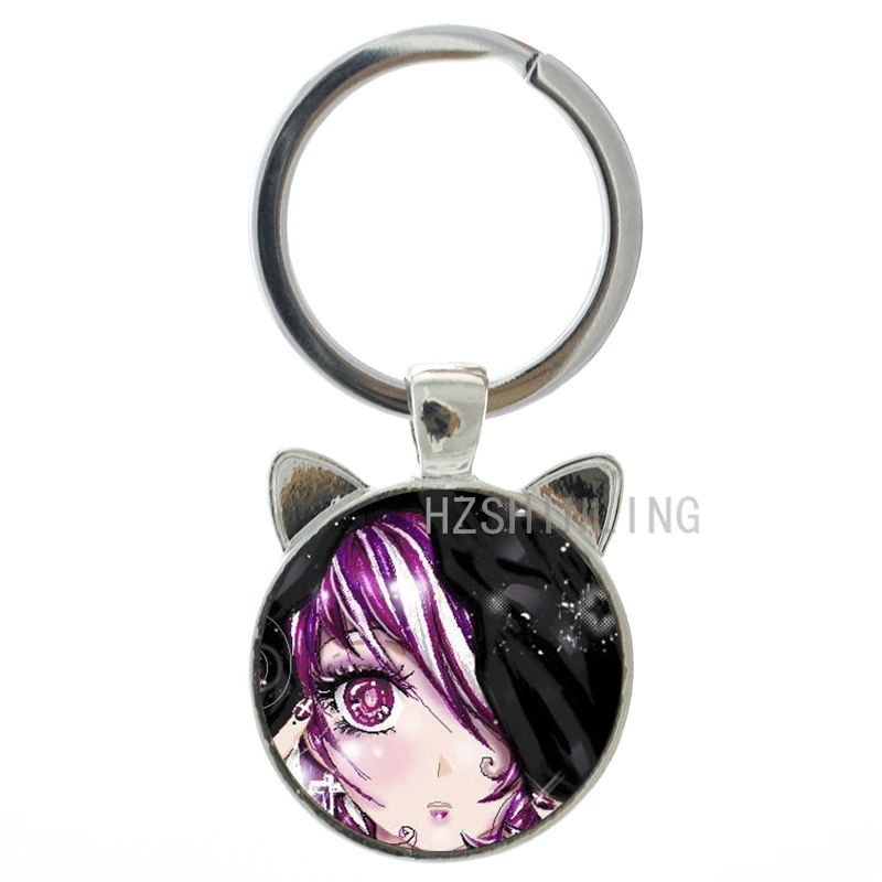 Hot fashion Anime irl keychain cute cartoon art beauty girl animal ear key chain ring holder