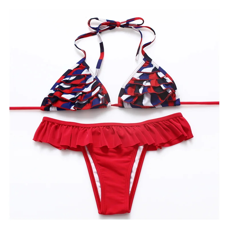 2017 New Coming Floral Type Decpration Women Bikini Set Flower Printed Women Swimwear For Summer 