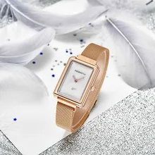 Розовое золото для женщин часы квадратный японский механизм кварцевые часы для женщин девушка декоративные браслет наручных часов montre femme reloj mujer