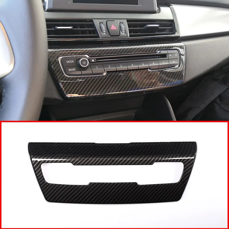 Carbon Fiber Style for 2 Series F45 F46 218i 2015-2018 ABS Mittelkonsole Volume Control Panel Cover Trim Car Accessories 