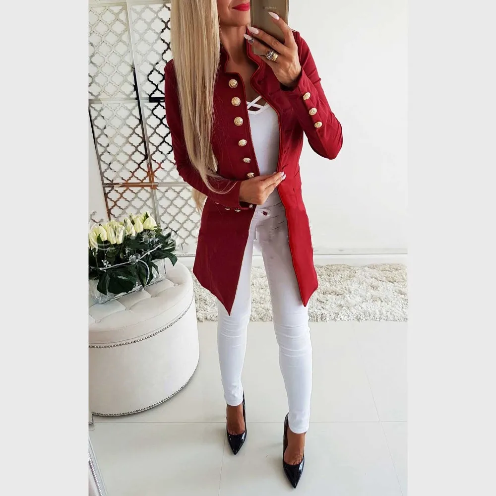 MODISON Блейзер Для женщин Офисные женские туфли Slim Fit Длинные блейзер Feminino
