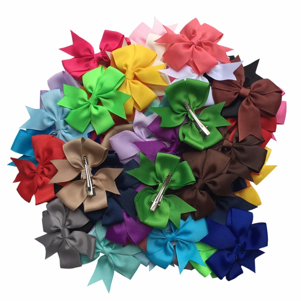 

Baby's Girls Hair Bows Kids Grosgrain Ribbon Flower Hair Clips Hair Bow Clips Hair bands Infant Toddler Kid headwear A066-3