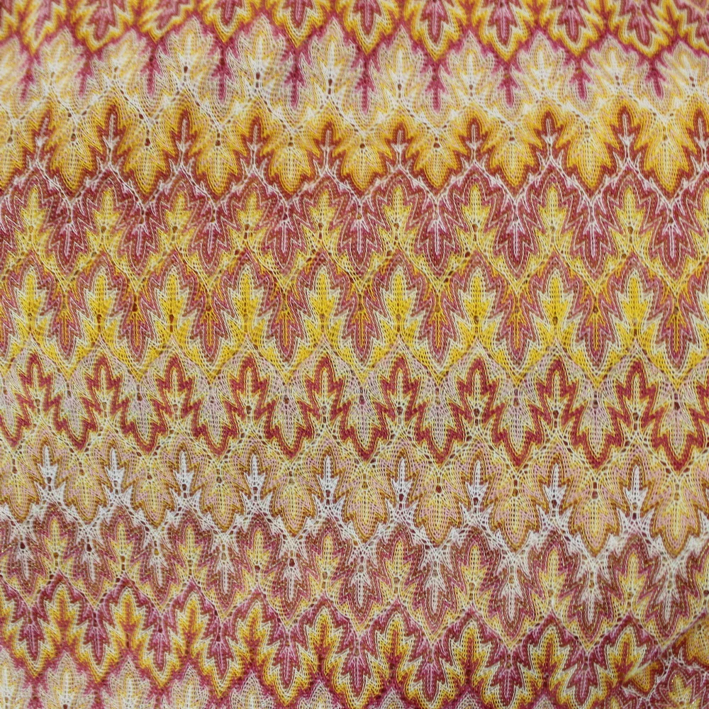 YACKALASI Zig Zag Вязаные кружевные ткани 1 метр для платья волнистые полосатые крючком сетчатые ткани Diy модная ткань кленовый лист 150 см в ширину