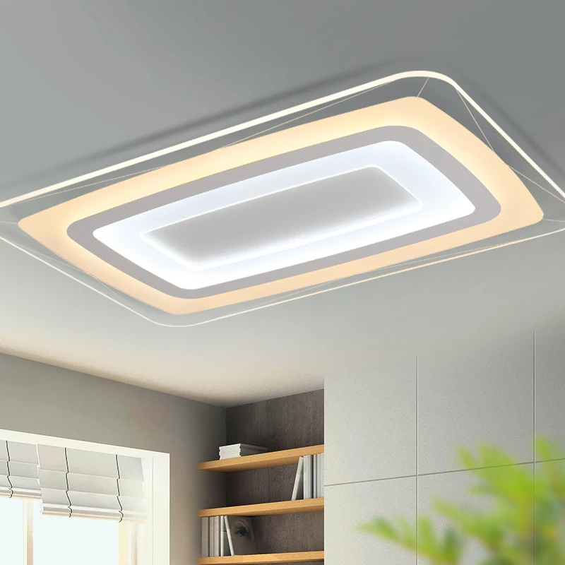 Remote control Surface Mounted Modern Led Ceiling Lights lamparas de techo Rectangle acrylic led Ceiling lights lamp fixtures