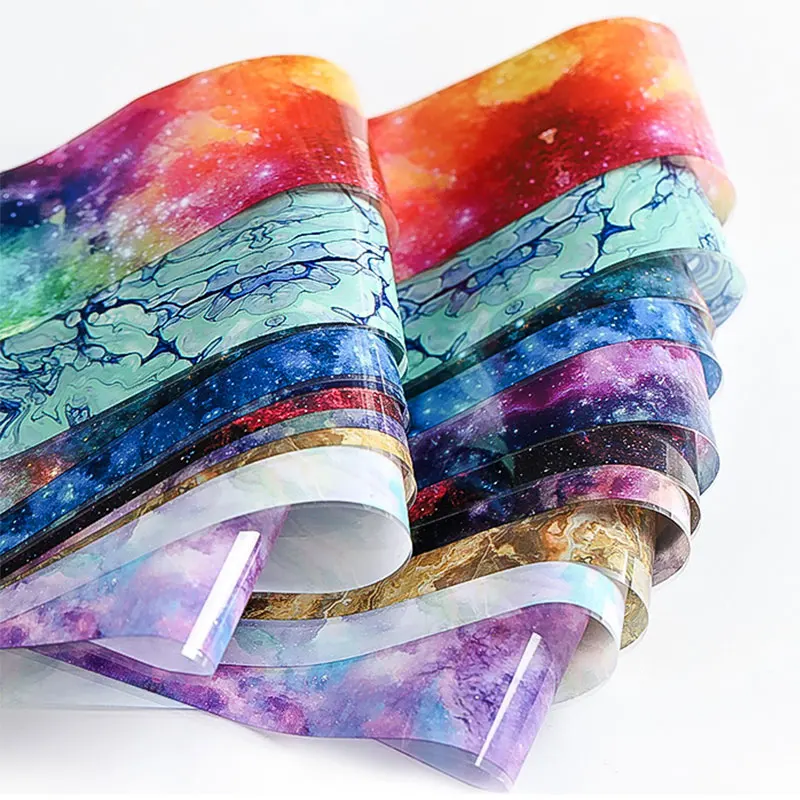 HNUIX 10 colours Nail Art star transfer paper hot sale Rainbow sky Japanese style nail foil sticker nail polish adhesive sticker