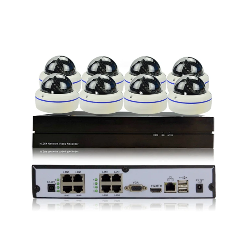 HD 720 P 1.0MP 8CH POE безопасности IP Камера Системы сети P2P для наблюдения в помещении Ночное видение 8CH POE NVR ONVIF 2,1 комплект видеонаблюдения