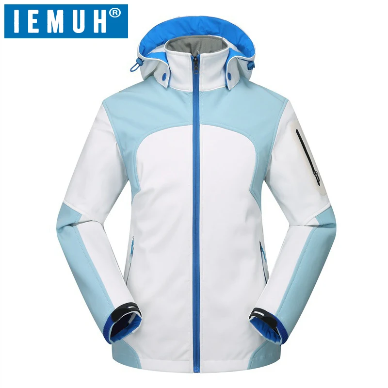 

IEMUH Brand Women Softshell Hiking Jackets Outdoor Camping Coats Thermal Fleece Jacket Waterproof Windproof Winter Female Jacket
