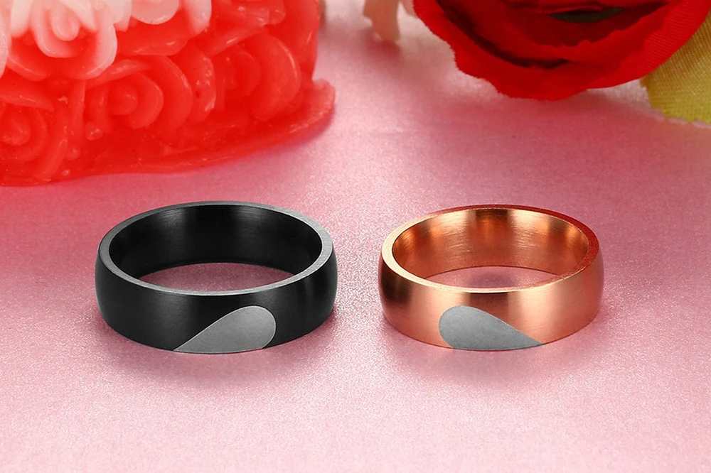 TTVOVO его& ее соответствующие головоломки Сердце обещают кольца, обручальные кольца для женщин мужчин Подвески для пары из нержавеющей стали обручальные кольца на заказ