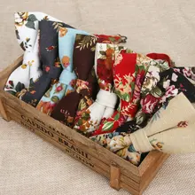 New Hot Men's Linen Floral Printed Formal Fashion Bow Ties For Man Khaki Black Neck Bowtie Bowknot Gravatas Necktie Butterfly