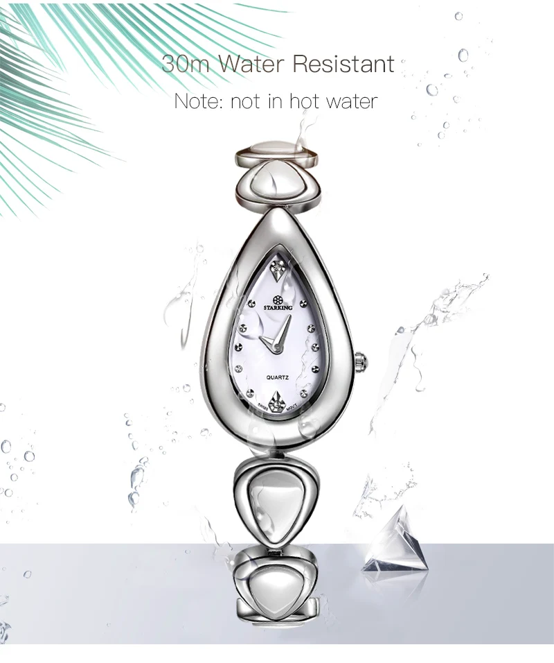 Старкинг сапфировое стекло белые керамические часы женские кварцевые браслет из нержавеющей стали Часы Дамские Висячие винтажные наручные часы
