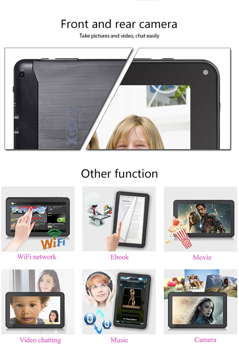 XGODY 9 дюймов планшетный ПК Android 6,0 1G+ 16G четырехъядерный 800*480 Двойная камера Wi-Fi Bluetooth планшет планшеты с силиконовый чехол-держатель