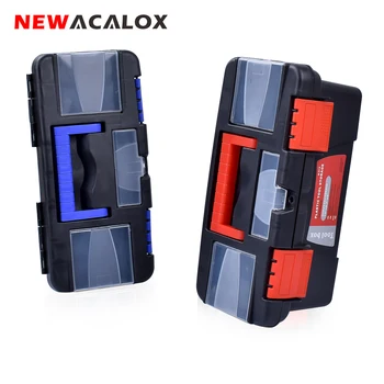 

NEWACALOX Tool Box with Handle Compartment Storage Organizers Toolbox for Hardware Tool Soldering Iron Set Accessories Toolcase